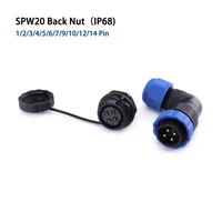 sp20 ip68 waterproof connector back nut 90 degree elbow 12345679101214 pin industrial power angle aviation connectors