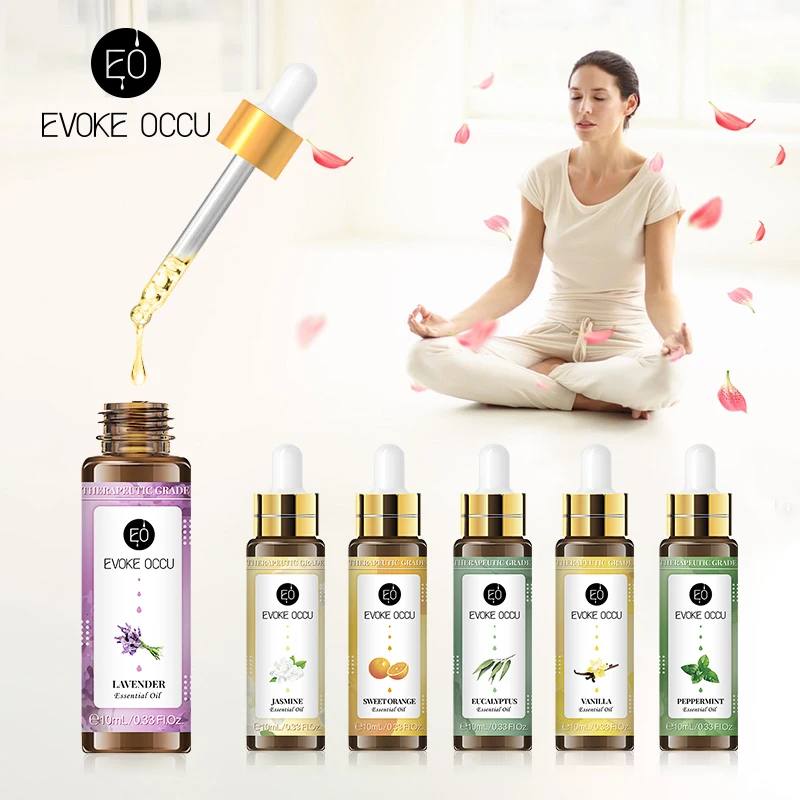 

Bergamot Lavender Orange Pure Essential Oils Diffuser 10ML with Dropper Peppermint Chamomile Eucalyptus Jasmine Aroma Oil