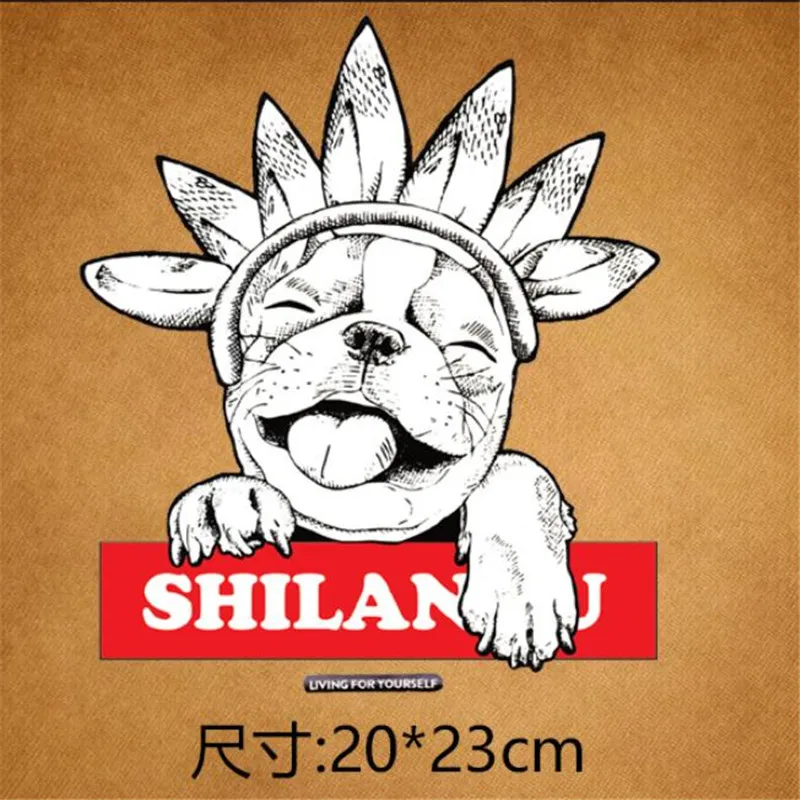 Моющиеся модные мопса патч Печать одежда украшения теплопередачи