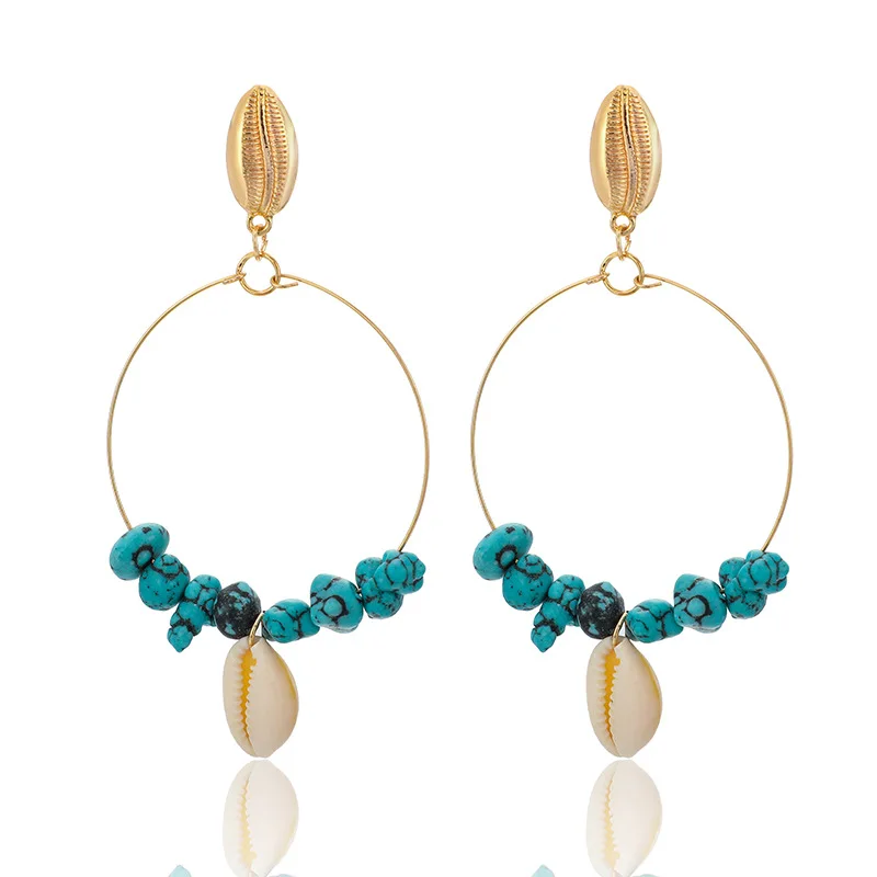 2019 Евро-американские модные простые геометрические серьги из сплава в виде