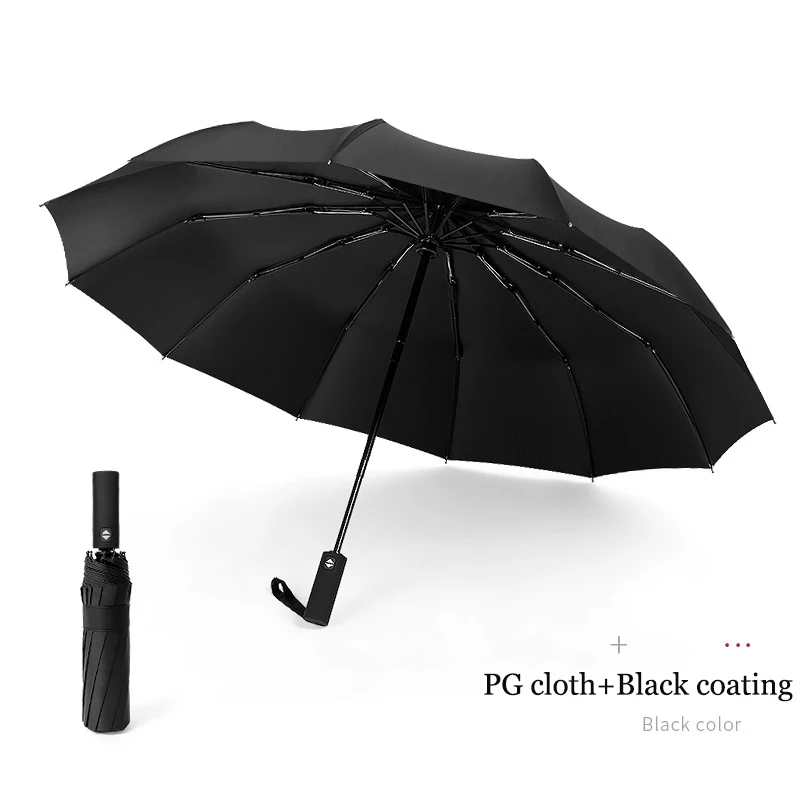 with black coating B 12K ветрозащитный зонтик дождь для женщин сильный ветростойкий складной автоматический зонт для мужчин Авто Бизнес Длинные зонтики - Цвет: with black coating B