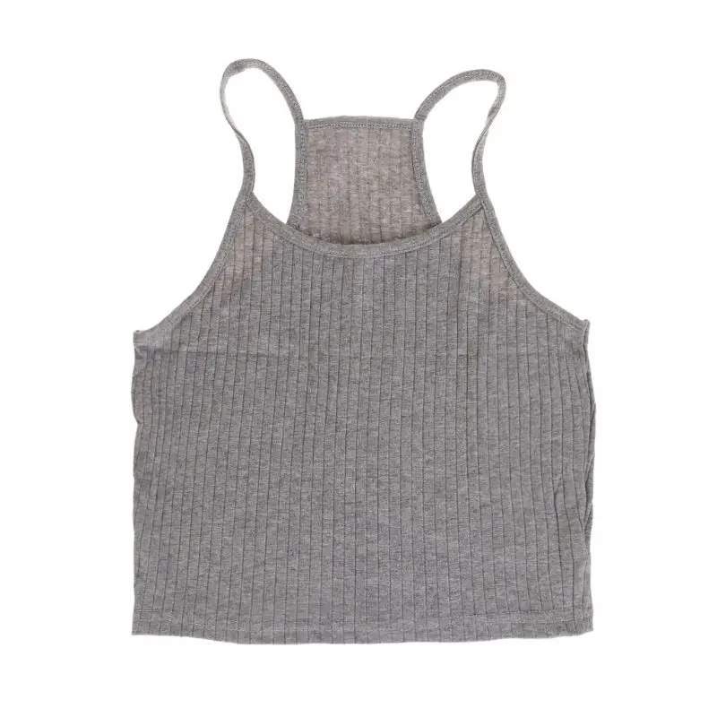 Женский базовый сексуальный укороченный топ без рукавов с ремешками на спине