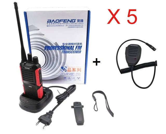 add 5 MIC 5 шт. Baofeng BF-999S PLUS мини-рация радиостанция двухдиапазонный двухсторонний радиоприемник UHF HF любительский радиоприемник yaesu рации - Цвет: add 5 MIC