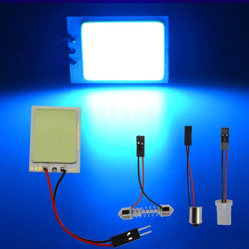 Crystal Blue 2 шт. T10 удара 24smd Светодиодная панель для автомобиля супер белый авто Интерьер Чтение карта лампа светильник купол с фестонами BA9S 3 адаптер AC/DC 12V - Испускаемый цвет: Crystal Blue