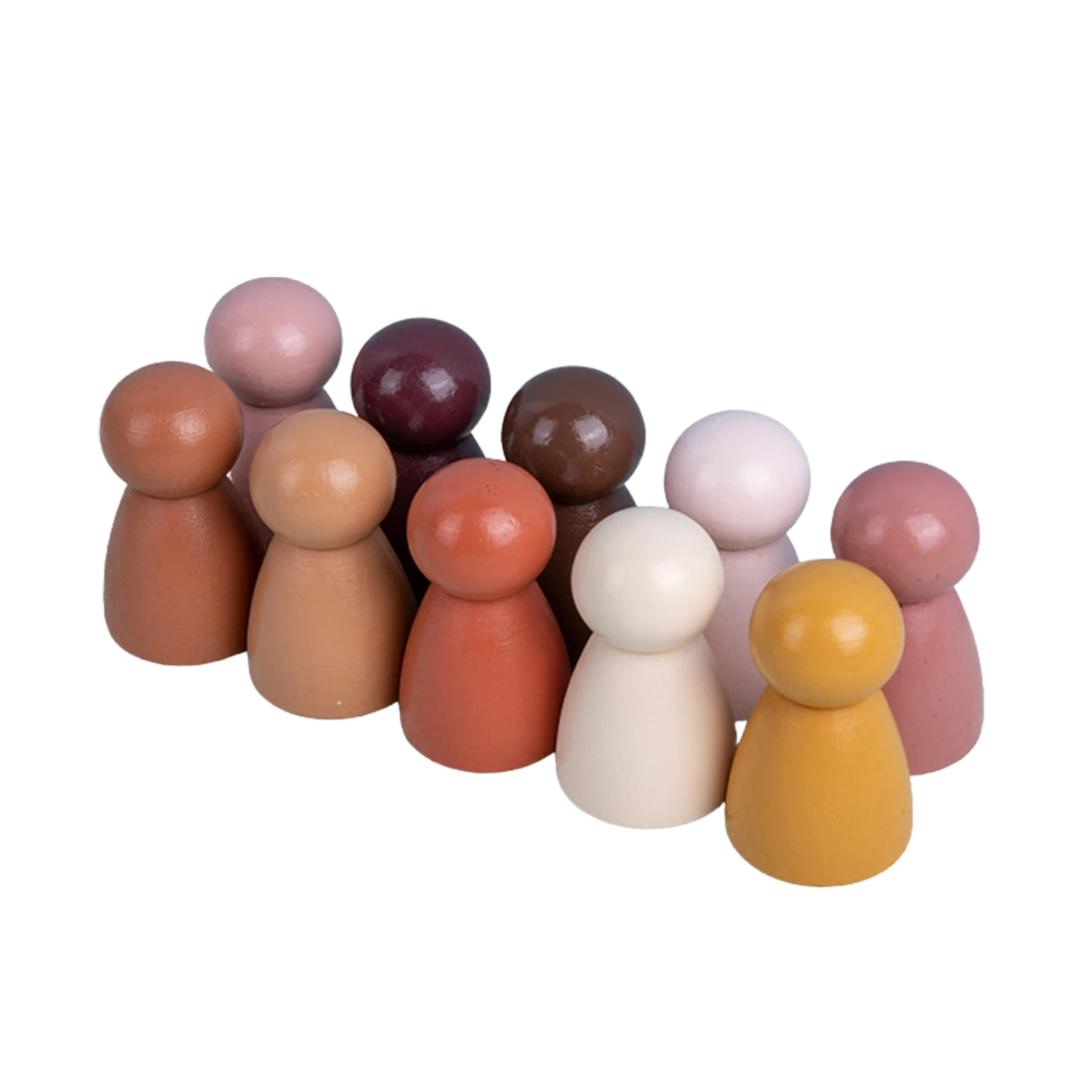 

10PCS Rainbow Stacking Toys Wooden Rainbow Stacker and Peg Dolls Educational Rainbow Building Blocks Toys for Toddlers Kids