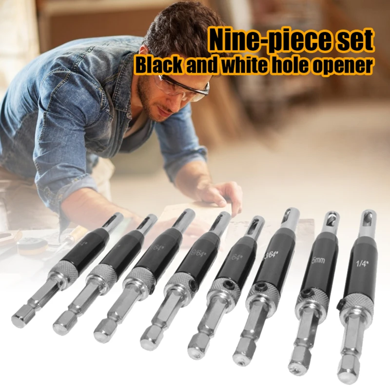 

Hexagonal Handle Hinge Drill Hole Punching Twist Drill Strong Toughness Wooden Portable Cabinet Hole Openers Set