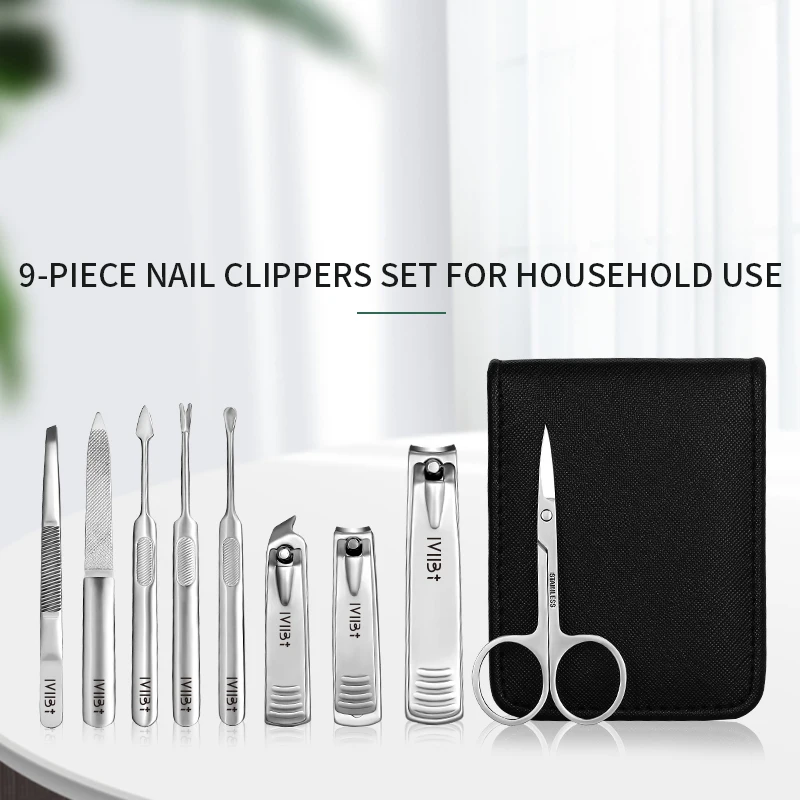

2021 Anti-rust Sharp And Durable Nail Clippers Set Household 9-piece Trimming Toenails Hand And Foot Care Tool