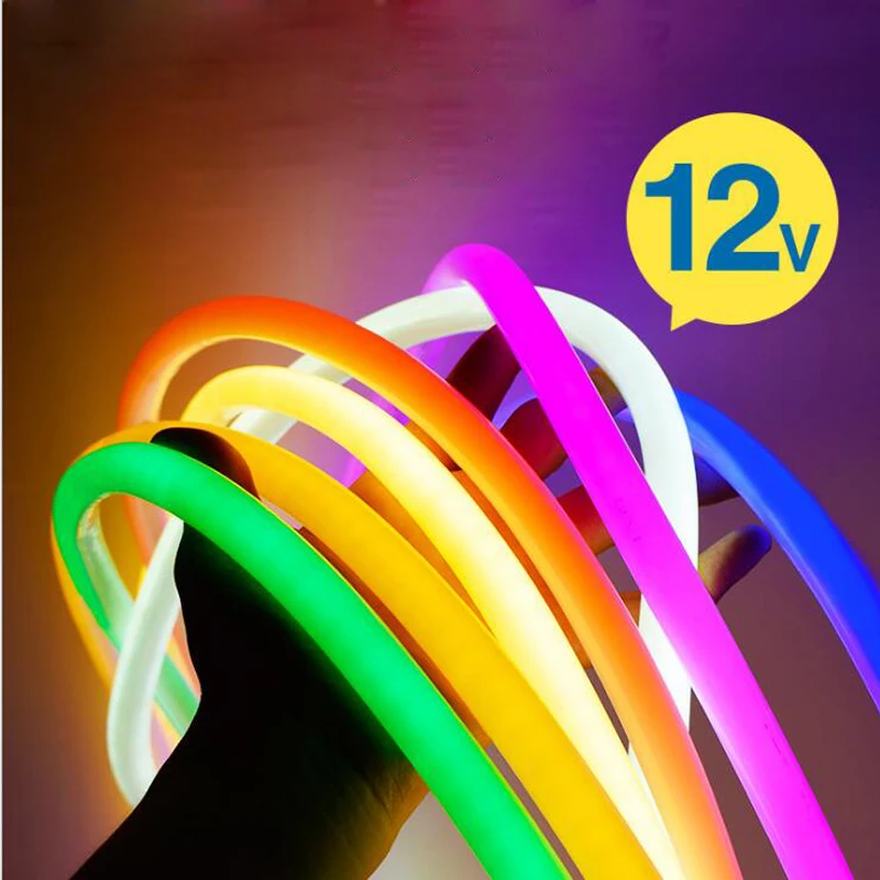 

Fanlive 50m/lot Round LED Neon Strip AC220V 240v DC12V 14mm Round Flex 120pcs 2835/m 360 Degree Lighting Neon Flexible Strip