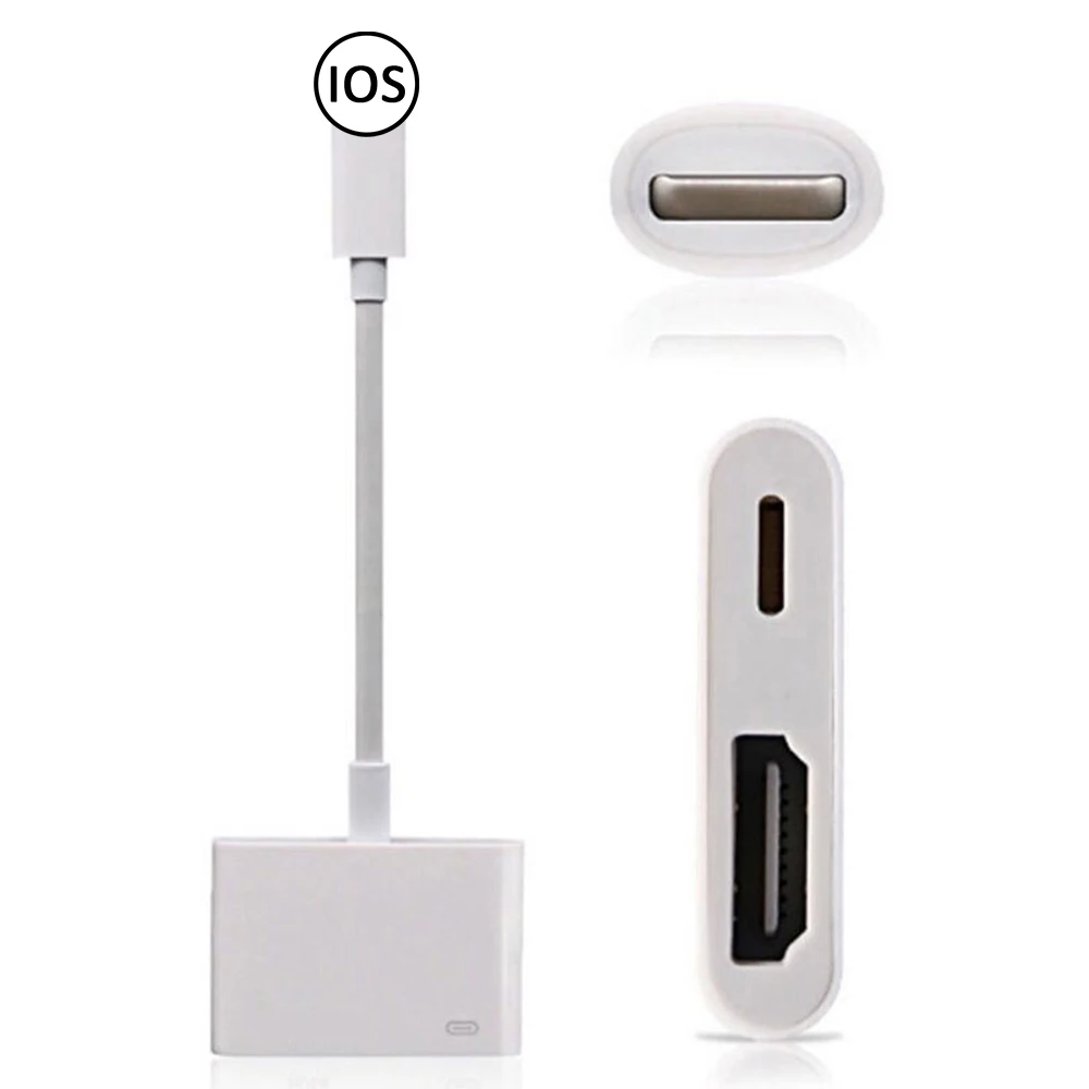 

1080P Adapter HDMI-Compatible for iPhone iPad 6 7 8 X 11 to Projector HD AV TV Adapters Cable Port with Charging 8Pin Connector