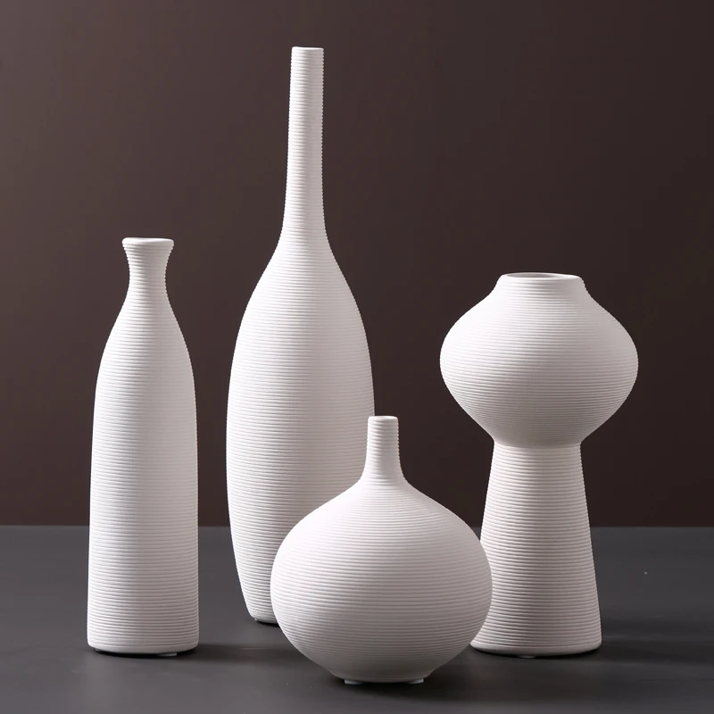 

Japanese Ceramic Vase Art Modern Home Decoration Living Room Table Decoration Office Decor Minimalist White Ikebana Vases Gifts