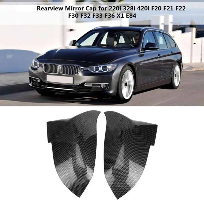 2 предмета из углеродного волокна автомобиля крышка зеркала заднего вида Кепки в