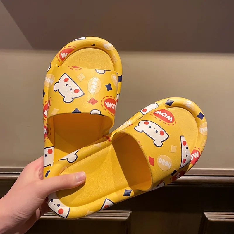 New PVC Cartoon Pattern Comfortable Slippers Men And Women Home Bathroom Bathing Couples Non-slip Home Sandals And Slippers