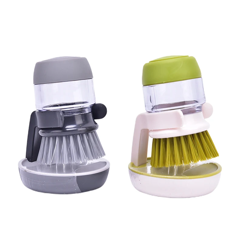 

1PCS Cleaning Brushes Dish Washing Tool Soap Dispenser Refillable Pans Cups Bread Bowl Scrubber Kitchen Goods Accessories Gadget