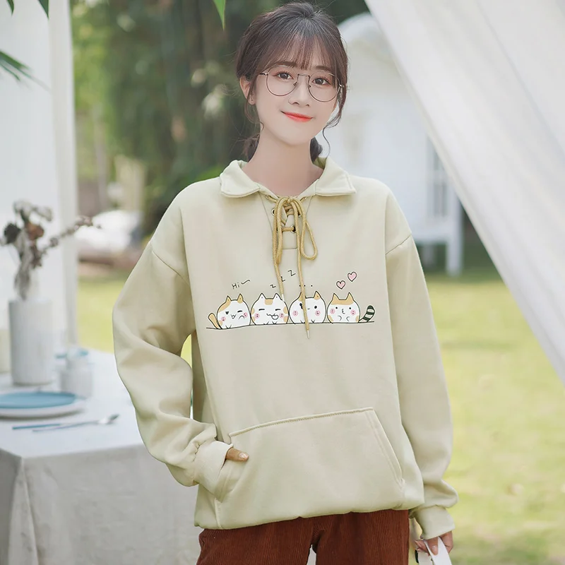 Новинка 2019 шикарная Милая рубашка поло цвета хаки с лацканами на осень и зиму топ