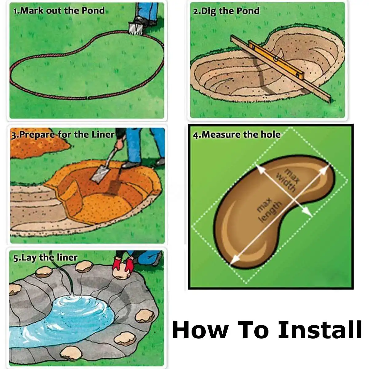 

4 Size Black Fish Pond Liner Cloth Home Garden Pool Reinforced HDPE Heavy Landscaping Pool Pond Waterproof Liner Cloth New