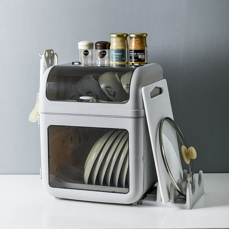 Кухонная стойка для столовых приборов ящик хранения посуды двухслойная полка с