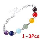 13 шт. бусины из натурального камня, кристалл, 7 чакр, браслет для женщин и мужчин, плетеные браслеты из бисера, браслеты рейки, духовные ювелирные изделия для йоги