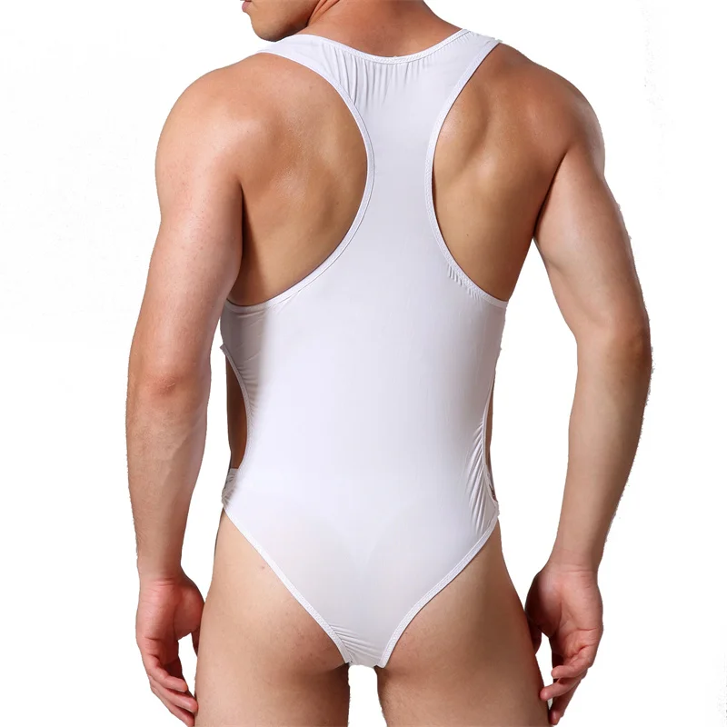 Сексуальное мужское нижнее белье спортивная одежда из ледяного шелка боди для