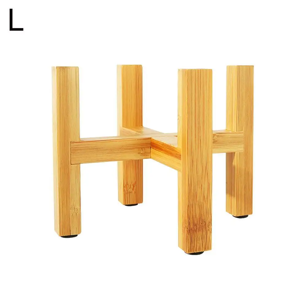 

Wood Flower Pot Bonsai Rack Anti-slip Mute Holder Home Garden Indoor Display Plant Stand Shelf Garden Flower Display Shelf