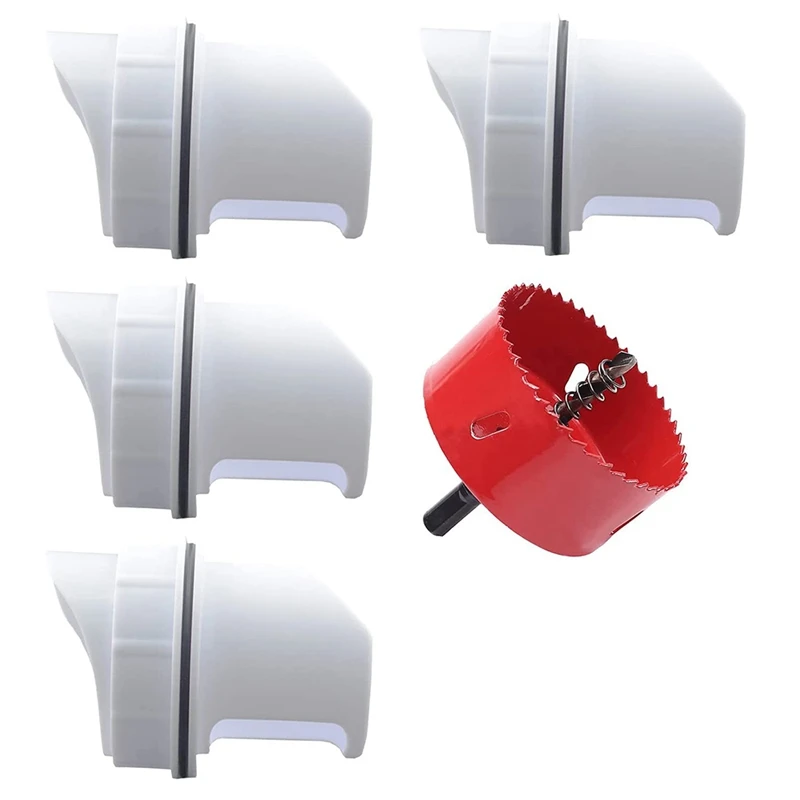 

DIY Chicken Feeder Rain Proof Poultry Feeder Port Gravity Feed Kit for Buckets, Barrels, Bins, Troughs