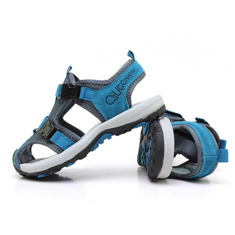 Сандалии детские кожаные для мальчиков и девочек модные пляжные босоножки