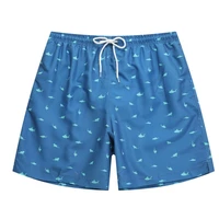 beach shorts quick dry shark print casual cool men drawstring loose shorts for swimming
