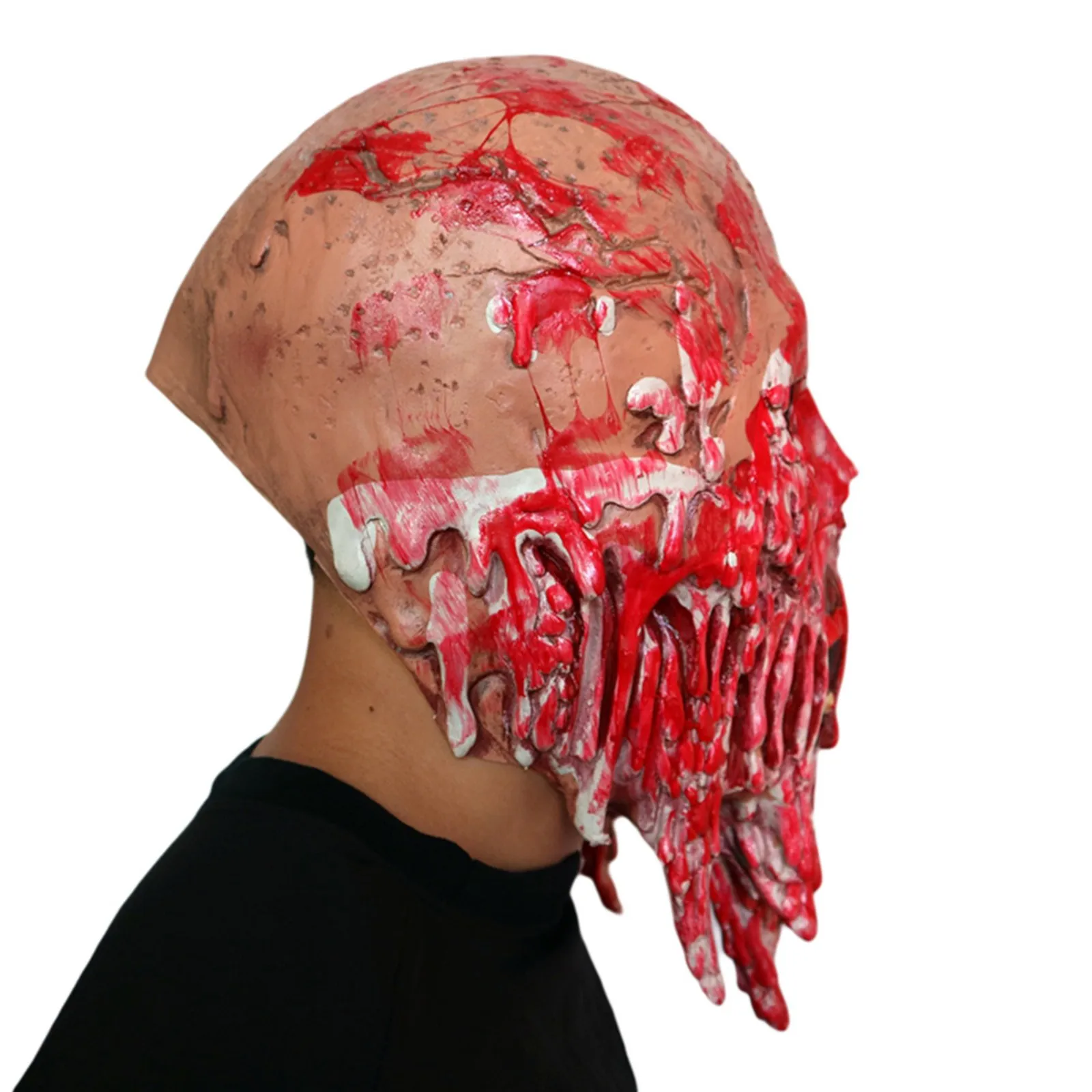 

Halloween Zombie Mask Bloody Walking Dead Realistic Sanguinary Living Dead Headgear Scary Decay Face Helmet Mischief Props