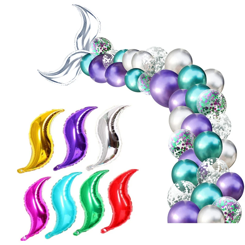 

1pcs 18inch S Shape DIY Mermaid Tail Flower Inflatable Air Balllons Baby Shower Wedding Birthday Decor Ballon Globo Supplies