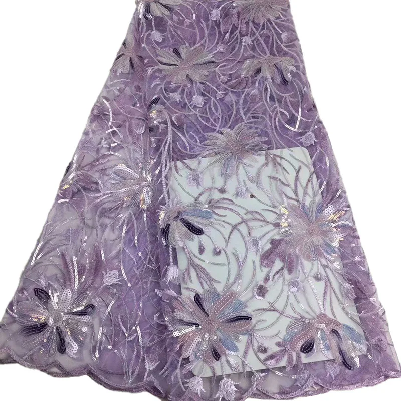 

Женские платья, африканская кружевная ткань ADP1, Новое поступление, рисунок хризантемы с пайетками, французская чистая кружевная ткань
