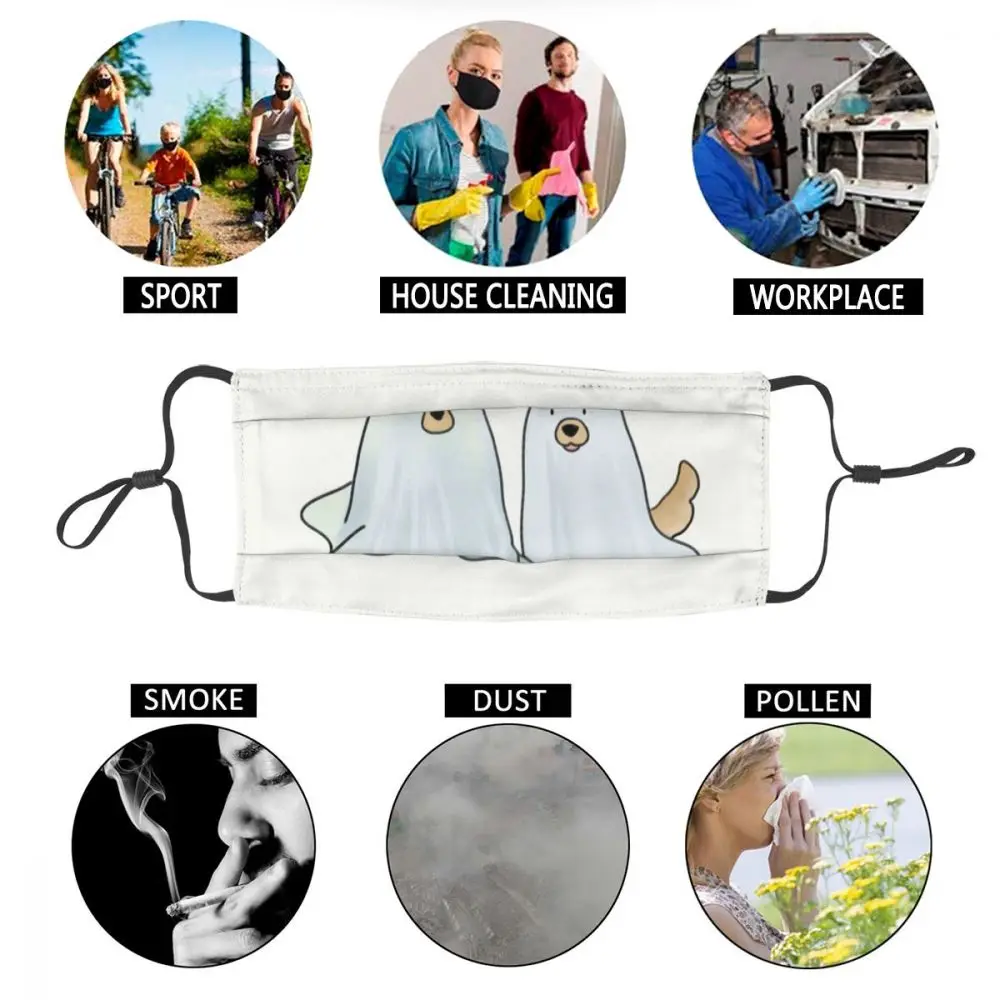 

Adult Spooky Dog Mask for Face Anti Haze Dust Anime Cartoon Protection Cover Respirator Reusable Mouth-Muffle