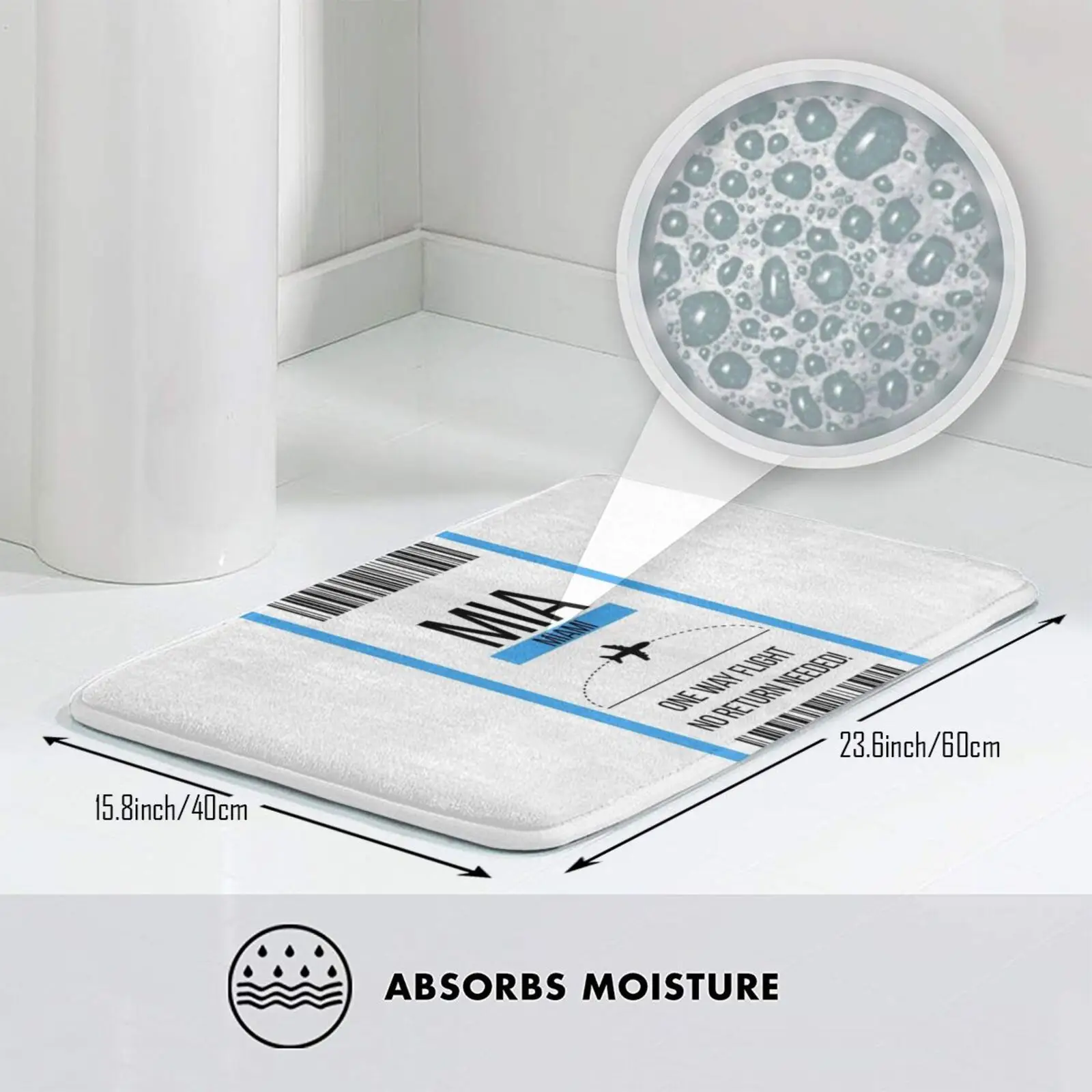 Односторонний билет в Майами! Коврик для входной двери коврик ванной фетровый