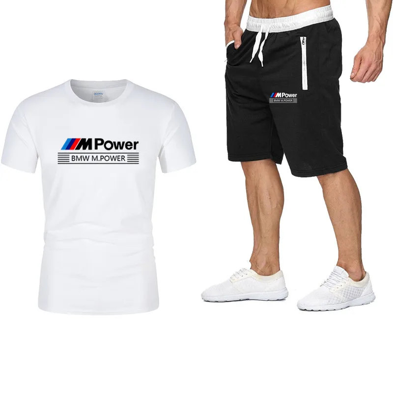 

Men's 2 Printed Basketball Sportswear Suit Short Sleeve T-shirt and Shorts Summer 2021 Pure Cotton