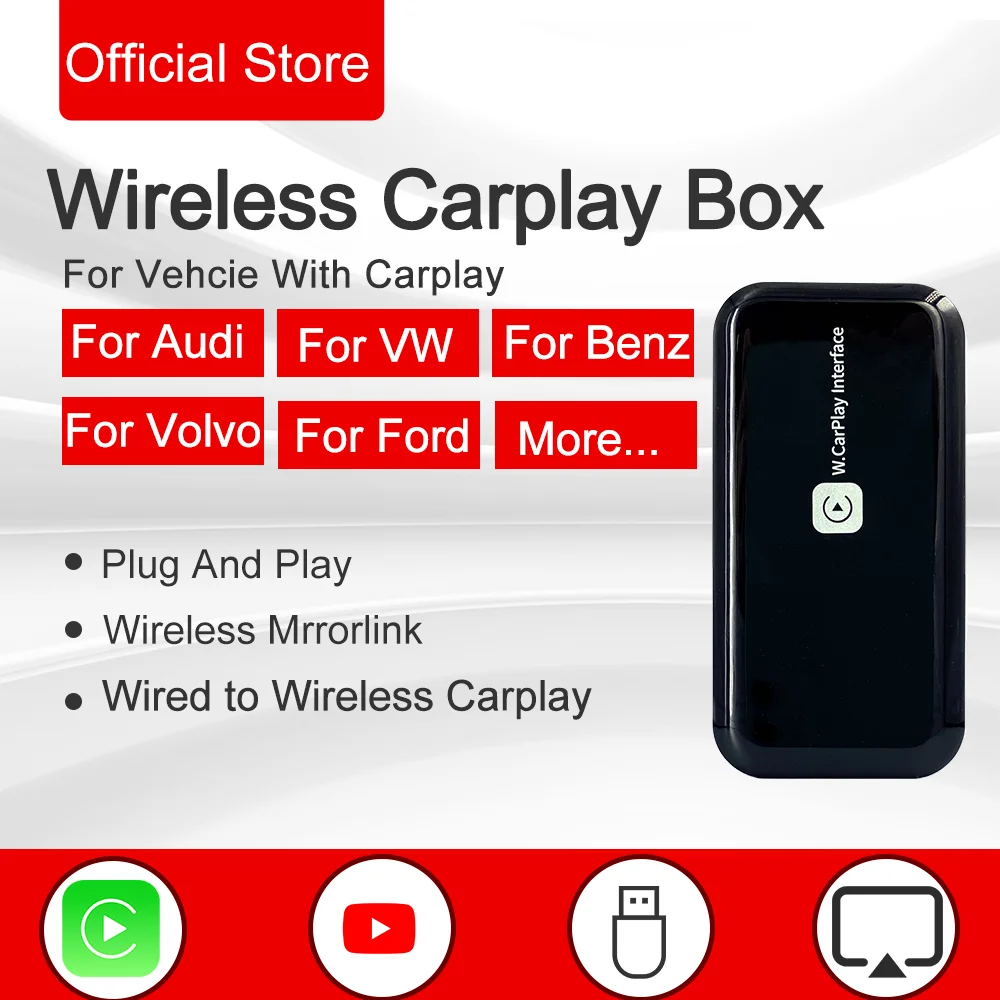 Беспроводной автомобильный мультимедийный плеер Carplay Dongle Android 9 0 проводной к