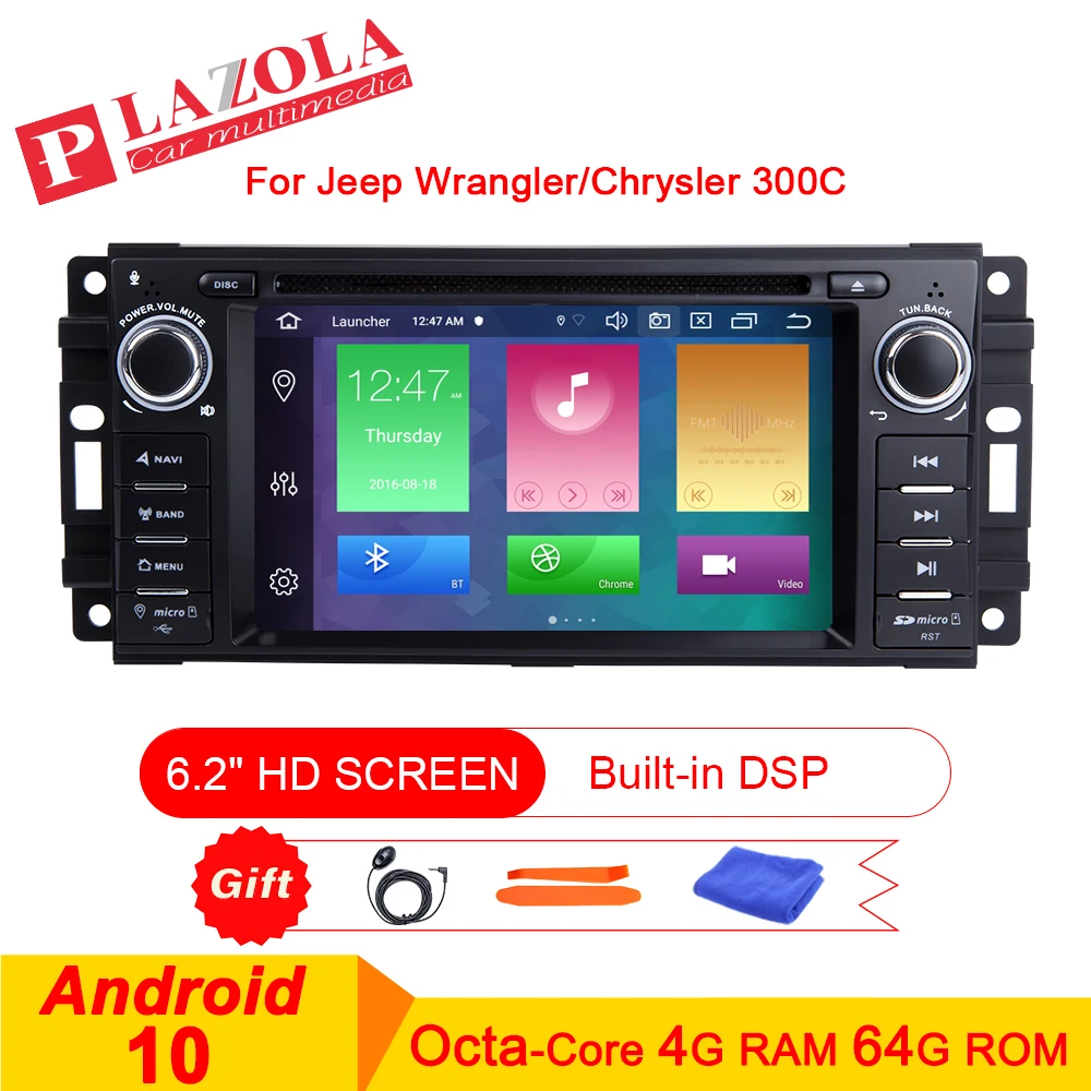 

Autoradio Android 10 Car GPS Navi Multimedia Player For JEEP Wrangler Compass Grand Cherokee DODGE Chrysler IPS DSP Carplay DVD