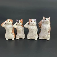 saluting animals gashapon toys tabby cat orange cat calico cat creative lovely action figure desktop ornament toys