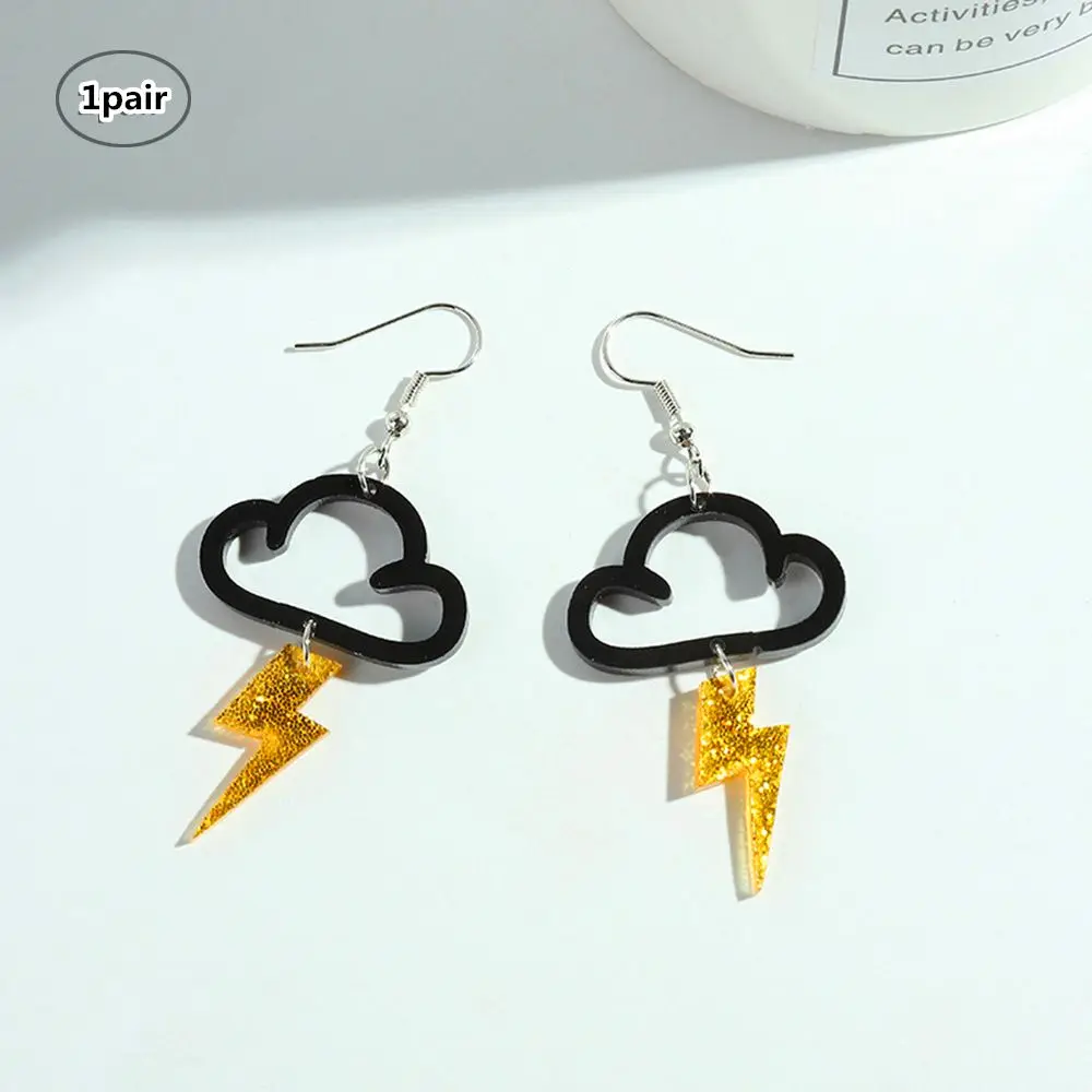 

1Pair Cute Fashion Jewelry Charm Drop Dangle Cloud Lightning Acrylic Earrings Drop Earrings