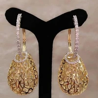 godki jimbora luxury big round hollow pendant circle earrings for women statement bride wedding luxury earrings jewelry 2019