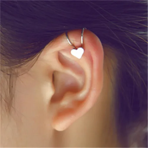 Серьги-каффы женские с крестом в форме сердца | Украшения и аксессуары