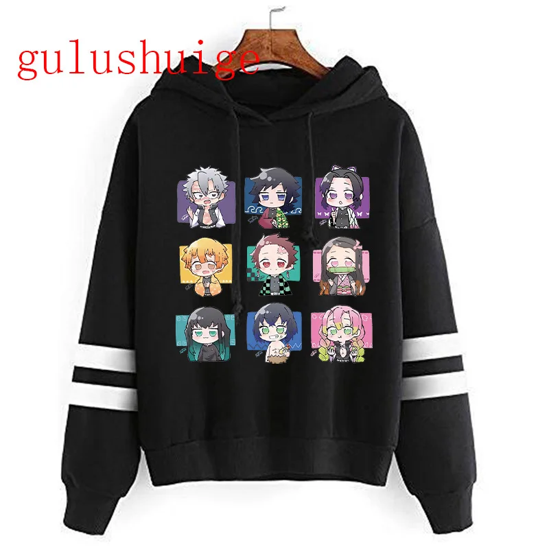 

Japanese Anime Demon Slayer Hoodie Pullover Sweatshirt Kawaii Tanjiro Kamado Graphic Hoodies Kimetsu No Yaiba Hoody Male Female