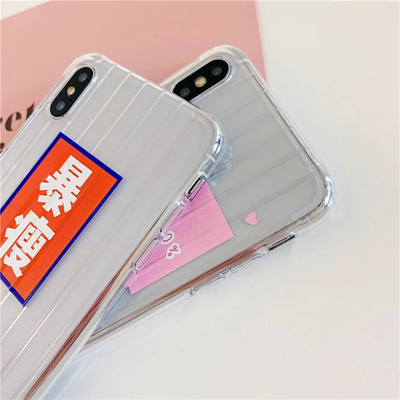 Прозрачный чехол для багажа мягкий силиконовый iPhone X 11 6 7 8 Plus Xr Xs Max задняя крышка