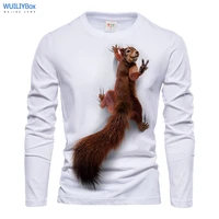 mens squirrel t shirt 3d print long sleeve animal graphic long tees lovely pattern tops menwomen cute funny pet tee