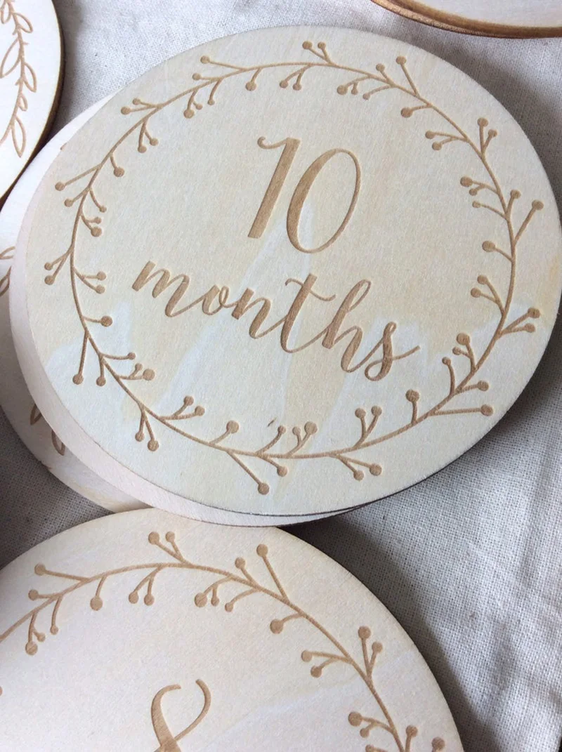 13 шт./компл. Детские ежемесячные карты для новорожденных круглой формы