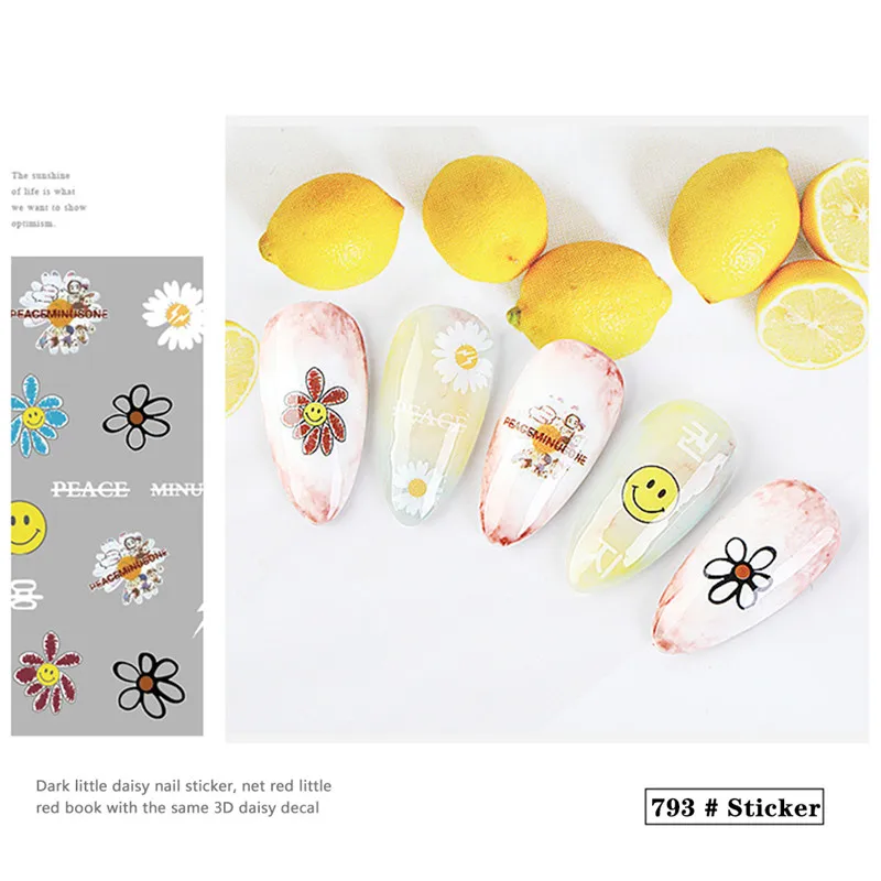 1 шт. 5 видов конструкций наклейки для ногтей с цветочным рисунком|Стикеры и