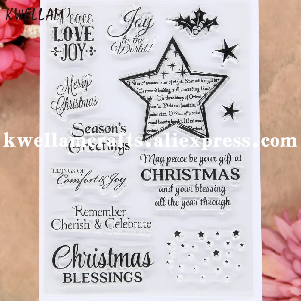 Счастливого Рождества Blessings Star Joy to the World Star скрапбукинга фото карты резиновый чистый штамп для скрапбукинга прозрачный штамп 9081543