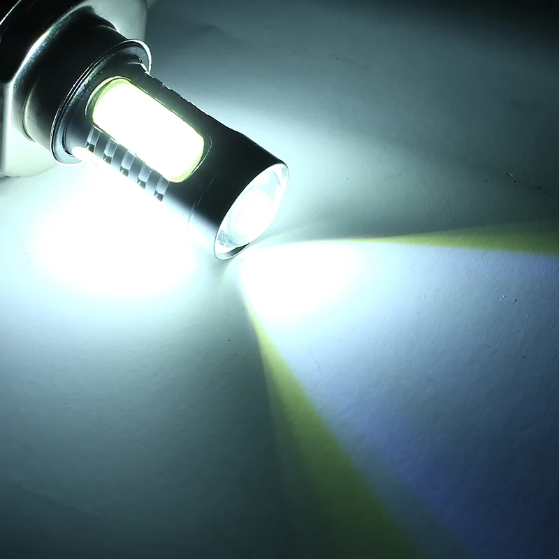 For Honda 1PC H4 Motorcycle Headlight Hi/Low Beam Head Lamp Super Bright COB White LED Bulb Aluminum Alloy 6000K Mayitr