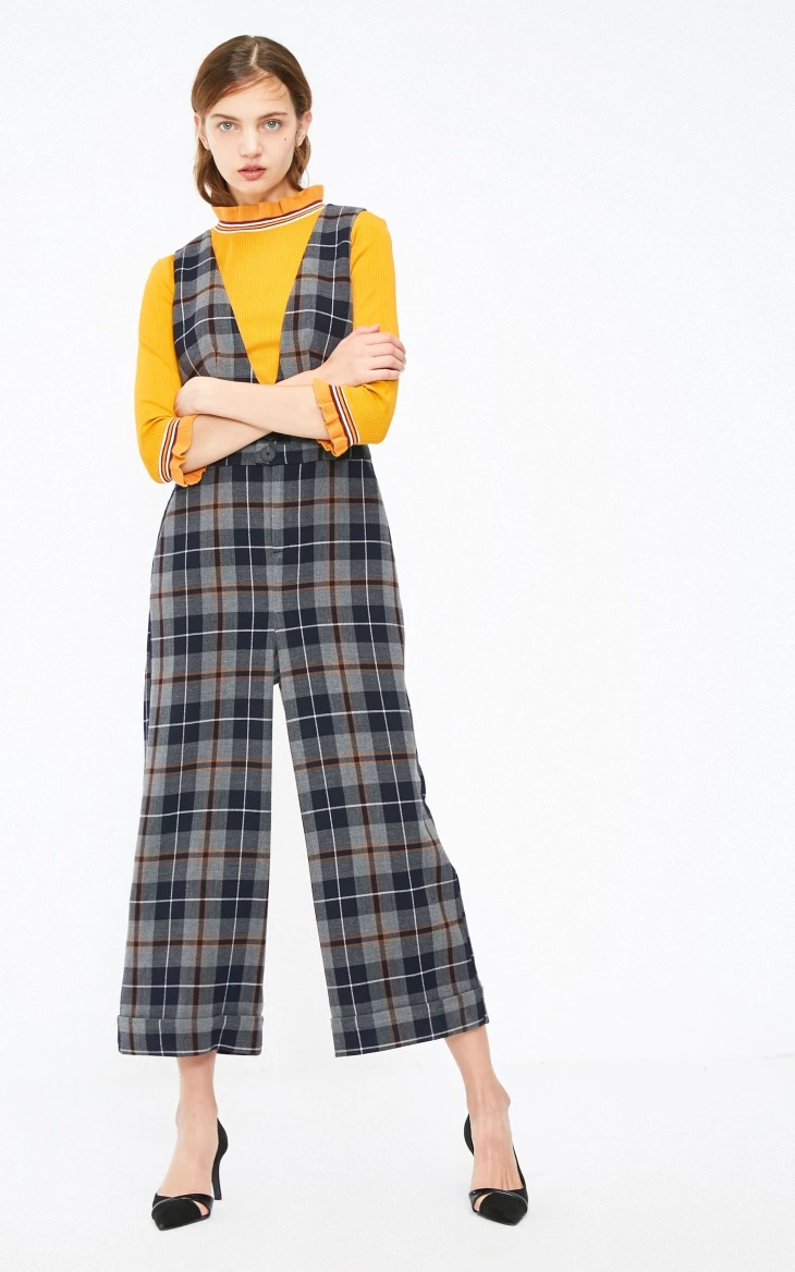 Vero Moda новое поступление OL Стиль Женский клетчатый комбинезон капри на пуговицах | 31849X504
