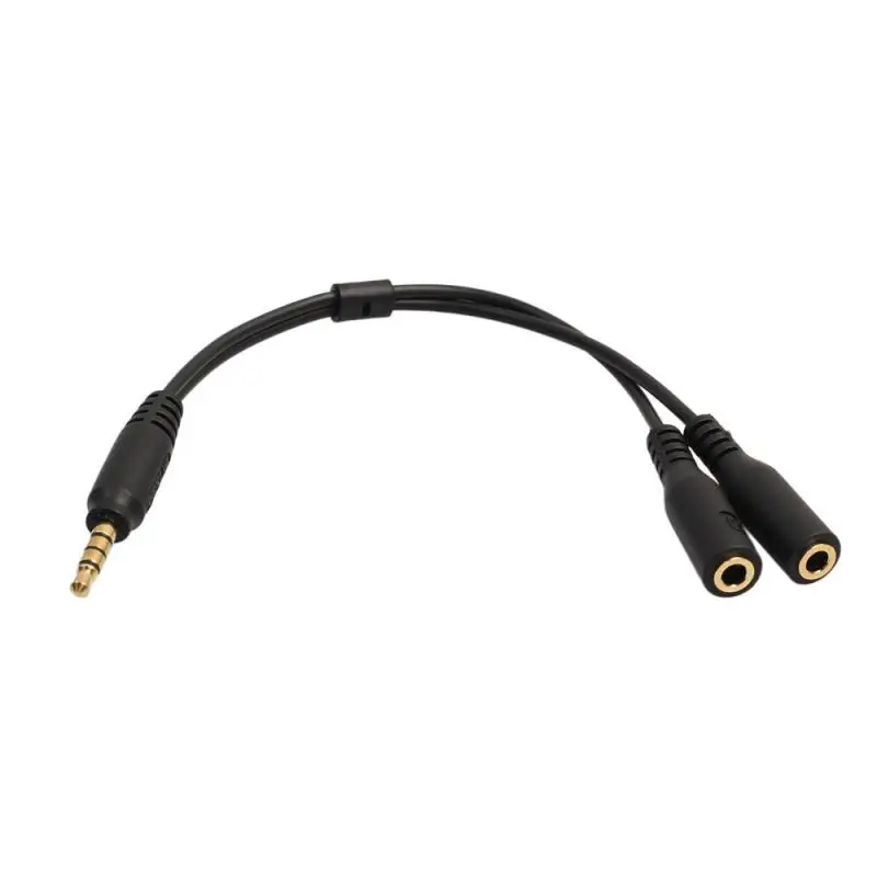 3.5mm Stereo Audio Cable Male To 2 Female Headphone Black y-Type Distributor Mobile Phone Karaoke Transfer Wiring | Мобильные