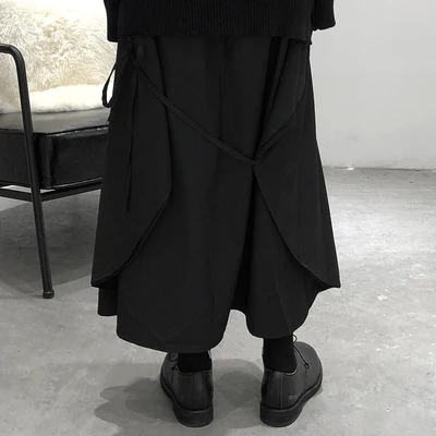 

New Black high-waisted skirt woman Xia loose medium-length skirt a-line skirt men and women