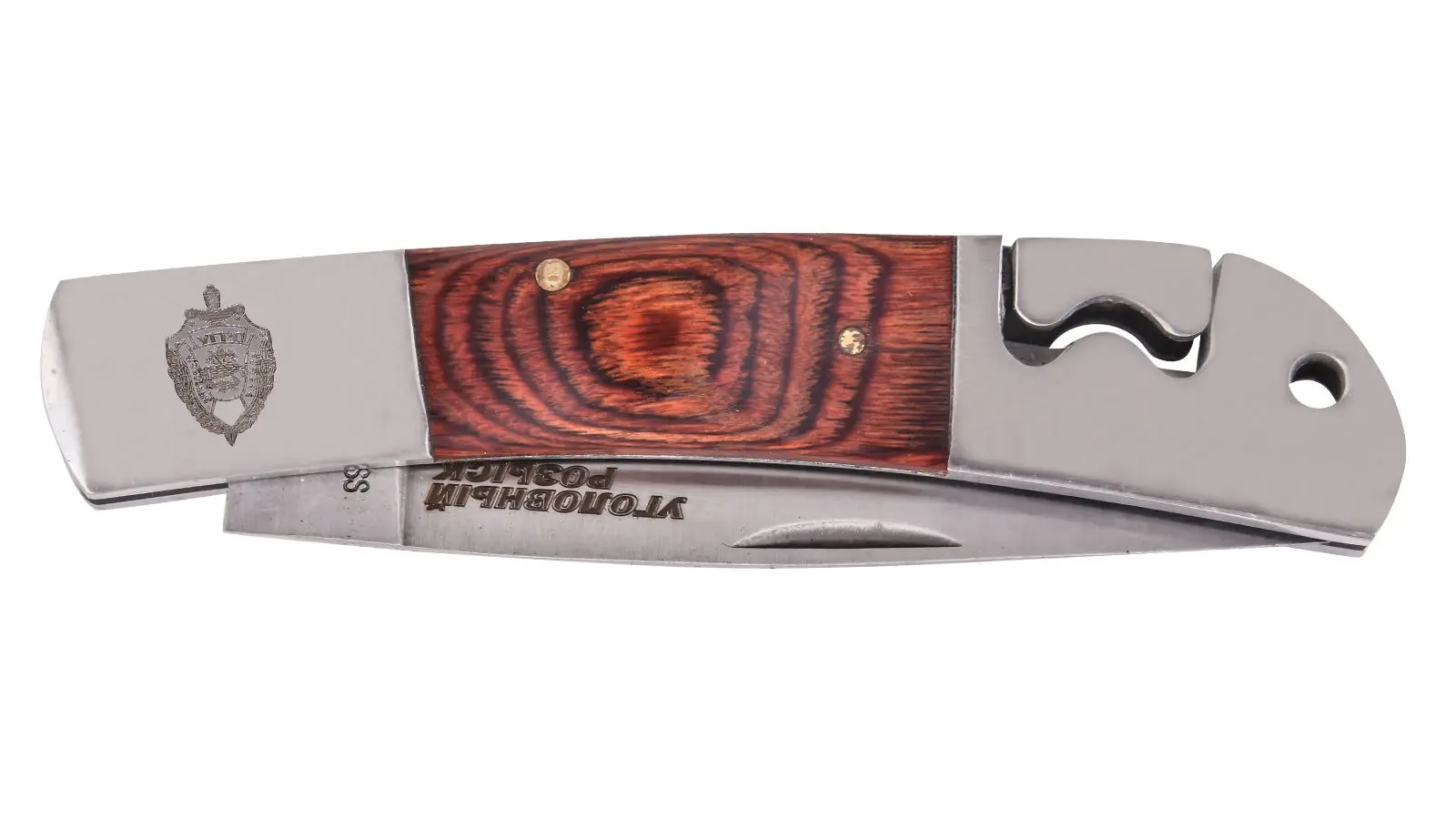 Солидный складной нож с гравировкой УГРО