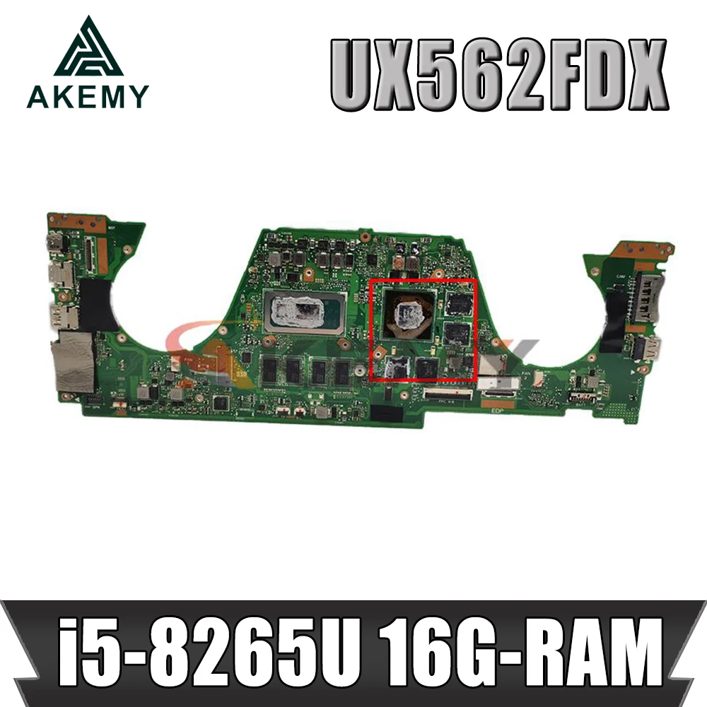 

Для Asus Q536F Q536FDX UX562F Q536FD Материнская плата ноутбука UX562FDX материнская плата W/ GTX1050 i5-8265U 16G-RAM